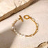 Freshwater Pearl Toggle Bracelet – 18K Gold Plated Stainless Steel Chain with OT Buckle, Chunky & Elegant Design