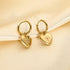 Gold Plated Stainless Steel Heart CZ Dangle Huggie Earrings for Women, Romantic Hoop Design with Sparkling Accent