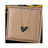 Black Mother of Pearl Heart Necklace, Stainless Steel, 18K Gold Plated, Dainty Minimalist Jewelry for Women