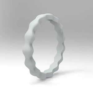 Wave Pattern Silicone Ring for Men – Flexible Rubber Band with Wavy Texture, Lightweight & Daily Comfort