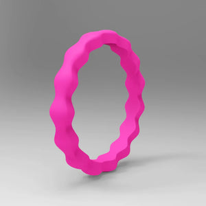Wave Pattern Silicone Ring for Men – Flexible Rubber Band with Wavy Texture, Lightweight & Daily Comfort