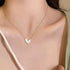 Gold Plated Stainless Steel Necklace with Heart-Shaped Mother of Pearl Pendant – Elegant Minimalist Jewelry