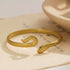 Gold Snake Cuff Bracelet for Women, Textured Stainless Steel Serpent Bangle – Bold Minimalist Jewelry Statement