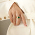 Adjustable Malachite Ring – Stainless Steel Statement Jewelry in Gold, Rose Gold, or Silver with Green Stone Accent