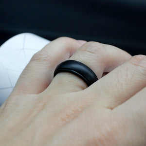 Men's Edge Silicone Ring – Stylish Comfort Fit Wedding Band with Dual Finish Design for Workout & Everyday Wear