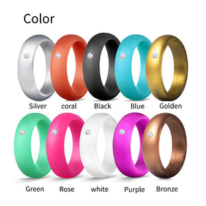 5.7MM Silicone Ring with Sparkling CZ Diamond – Lightweight, Flexible & Stylish Band for Everyday Comfort