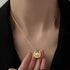 Gold Plated Stainless Steel Horseshoe Pendant Necklace with Pearl – U Shape Lucky Charm Minimalist Jewelry