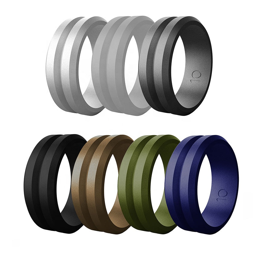 V Shape Silicone Ring for Men – Flexible Rubber Band with Center Cut, Ideal for Work, Gym, and Outdoor Activities