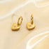 Gold Plated Stainless Steel Heart CZ Dangle Huggie Earrings for Women, Romantic Hoop Design with Sparkling Accent