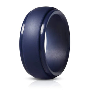 Men's Edge Silicone Ring – Stylish Comfort Fit Wedding Band with Dual Finish Design for Workout & Everyday Wear