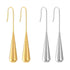 Minimalist Long Water Drop Dangle Earrings for Women, Stainless Steel Hook Earrings in Gold and Silver Tones