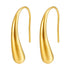 Minimalist Oval Loop Drop Earrings, Long Hook Dangle Earrings, Stainless Steel Design in Gold and Silver Tones