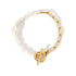 Freshwater Pearl Toggle Bracelet – 18K Gold Plated Stainless Steel Chain with OT Buckle, Chunky & Elegant Design