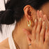 Gold Plated Stainless Steel Chunky Hollow Hoop Earrings – Spiral Screw Thread Design, Bold and Stylish Statement