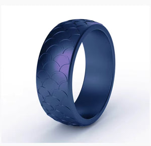 Fish Scale Silicone Ring for Men – Textured, Flexible Rubber Band with Unique Scale Pattern for Daily Wear
