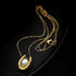Gold Plated Stainless Steel Horseshoe Pendant Necklace with Pearl – U Shape Lucky Charm Minimalist Jewelry