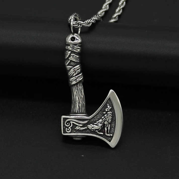 Men’s Viking Axe Pendant Necklace – Stainless Steel, Available in Gold, Silver & Black Finishes