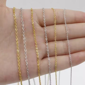 Stainless Steel 1.2mm Cable Chain Necklace in Gold & Silver, Durable Jewelry Chain for Men & Women