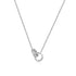 Stainless Steel Double Ring Necklace – Interlocking CZ Eternity Circles, Minimalist Jewelry in Gold and Silver