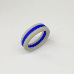 Triple Band Silicone Ring for Men – Sandwich Band For Women – Durable, Flexible Design with Distinctive Middle Stripe Accent