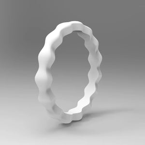Wave Pattern Silicone Ring for Men – Flexible Rubber Band with Wavy Texture, Lightweight & Daily Comfort