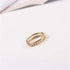 Double Layer Beaded Chain Ring – 18K Gold Plated Stainless Steel Statement Band with Minimalist Stacked Design
