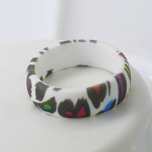 Trendy Silicone Leopard Pattern Ring – Soft Flexible Band with Embossed Animal-Inspired Texture for Daily Comfort