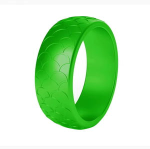 Fish Scale Silicone Ring for Men – Textured, Flexible Rubber Band with Unique Scale Pattern for Daily Wear