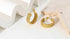 Gold Plated Stainless Steel Chunky Twist Circle Earrings – Bold Stud Huggie Style with Statement CC-Inspired Design