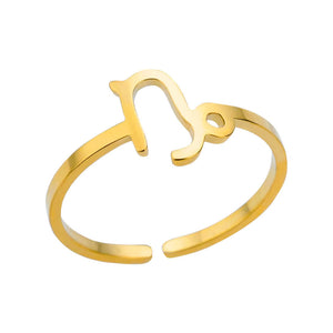 Adjustable Zodiac Ring for Women, 12 Constellations Aesthetic Stainless Steel Rings in Gold & Silver, Horoscope Jewelry