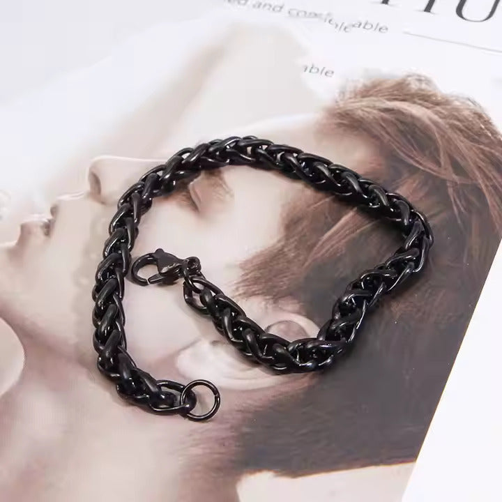 Men’s Black Cuban Link Stainless Steel Bracelet – Bold, Durable, Stylish Jewelry for Everyday Wear