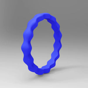 Wave Pattern Silicone Ring for Men – Flexible Rubber Band with Wavy Texture, Lightweight & Daily Comfort