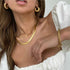 Gold Plated Stainless Steel Chunky Hollow Hoop Earrings – Spiral Screw Thread Design, Bold and Stylish Statement