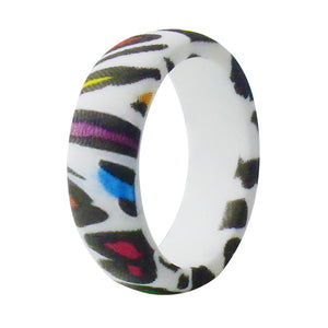 Trendy Silicone Leopard Pattern Ring – Soft Flexible Band with Embossed Animal-Inspired Texture for Daily Comfort