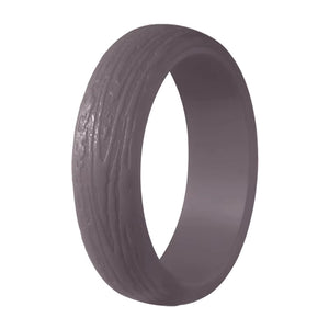 Bark Pattern Silicone Ring for Women – Textured, Lightweight Rubber Band with Nature-Inspired Woodgrain Design