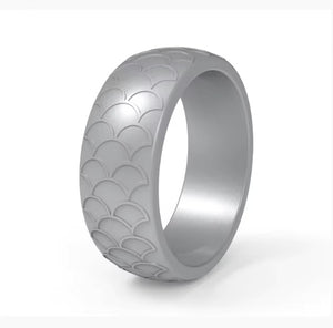 Fish Scale Silicone Ring for Men – Textured, Flexible Rubber Band with Unique Scale Pattern for Daily Wear