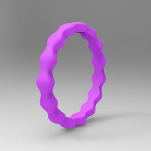 Wave Pattern Silicone Ring for Men – Flexible Rubber Band with Wavy Texture, Lightweight & Daily Comfort