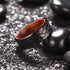 8mm Tungsten Carbide Hammered Wedding Band Ring with Wood Inlay – Rustic Style for Men & Women – Durable & Unique