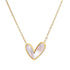 Gold Plated Stainless Steel Necklace with Heart-Shaped Mother of Pearl Pendant – Elegant Minimalist Jewelry