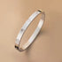 Clover Design CZ Bangle Bracelet, Stainless Steel with Cubic Zirconia, Gold, Silver & Rose Gold Colors Available