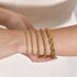 18K Gold & Silver Plated Rope Chain Bracelet for Women – Adjustable Stainless Steel Twisted Chain, Everyday Jewelry
