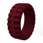 Men's Tire Pattern Silicone Wedding Ring – Durable Rubber Design, Comfortable Fit, Great for Active Lifestyle