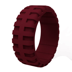 Men's Tire Pattern Silicone Wedding Ring – Durable Rubber Design, Comfortable Fit, Great for Active Lifestyle