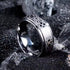 8mm Tungsten Carbide Wedding Band – Laser Engraved Celtic Knot Ring with Stepped Edges and Matte Brushed Finish