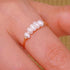 Thin Freshwater Pearl Stackable Ring for Women, Stainless Steel Band in Gold or Silver, Minimalist Design