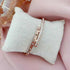 Roman Numeral Bangle Bracelet – Gold Plated Stainless Steel with Cubic Zirconia Inlay, Minimalist Elegant Style