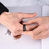 8mm Tungsten Carbide Hammered Wedding Band Ring with Wood Inlay – Rustic Style for Men & Women – Durable & Unique
