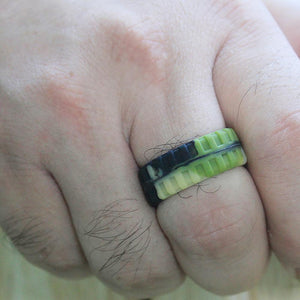 Men's Tire Pattern Silicone Wedding Ring – Durable Rubber Design, Comfortable Fit, Great for Active Lifestyle