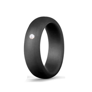 5.7MM Silicone Ring with Sparkling CZ Diamond – Lightweight, Flexible & Stylish Band for Everyday Comfort