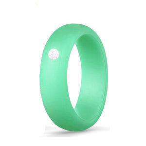 5.7MM Silicone Ring with Sparkling CZ Diamond – Lightweight, Flexible & Stylish Band for Everyday Comfort